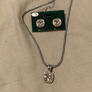 Beautiful necklace & clip on earring set